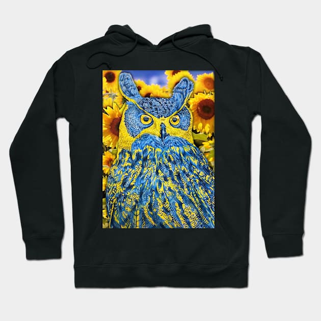 Eurasian Eagle Owl Hoodie by Tim Jeffs Art